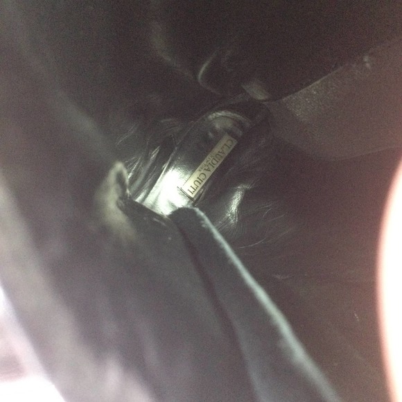 Claudia Ciuti Women's Buckles Chain Link Block Heel Black Leather Calf Boot 7.5 - Picture 15 of 15